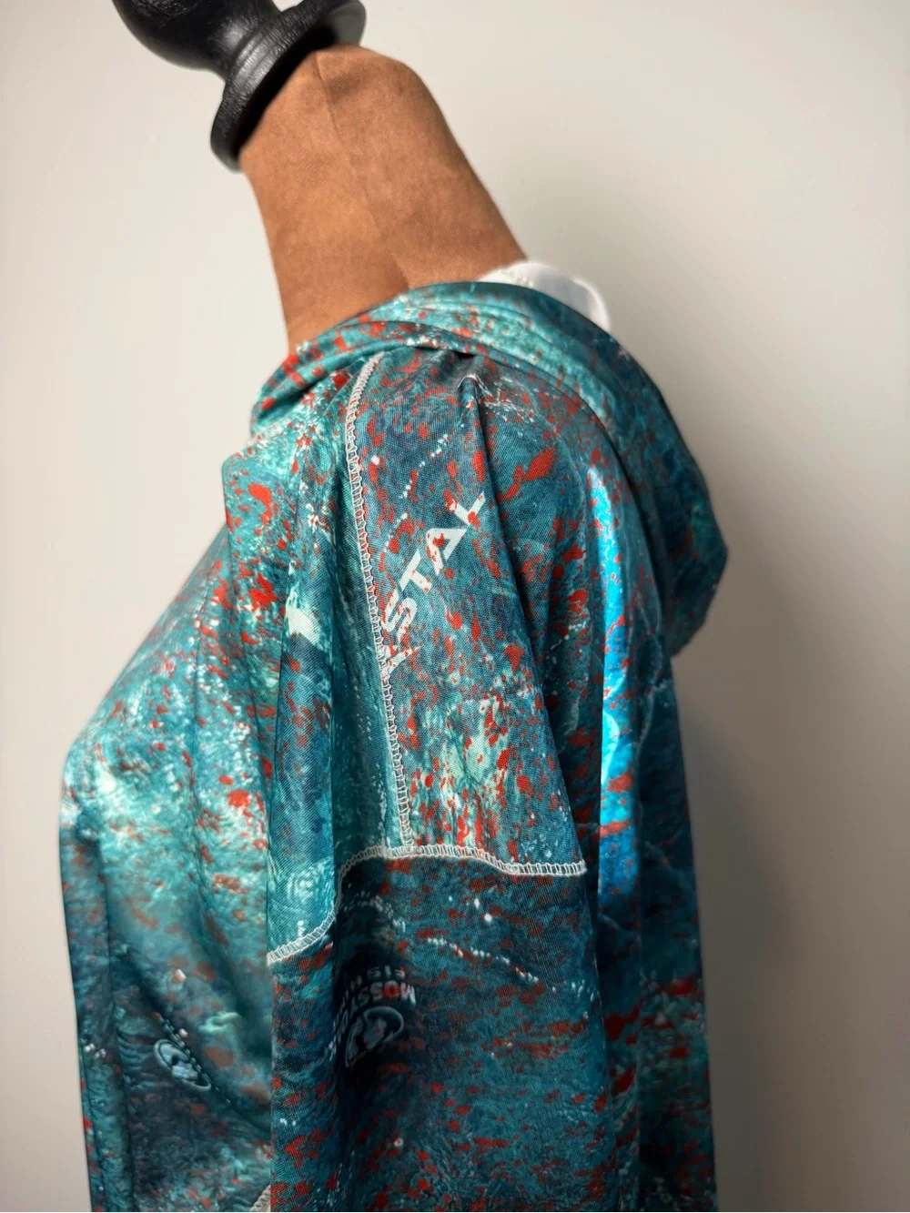 Coastal Performance Hoodie in Teal & Coral by Calcutta